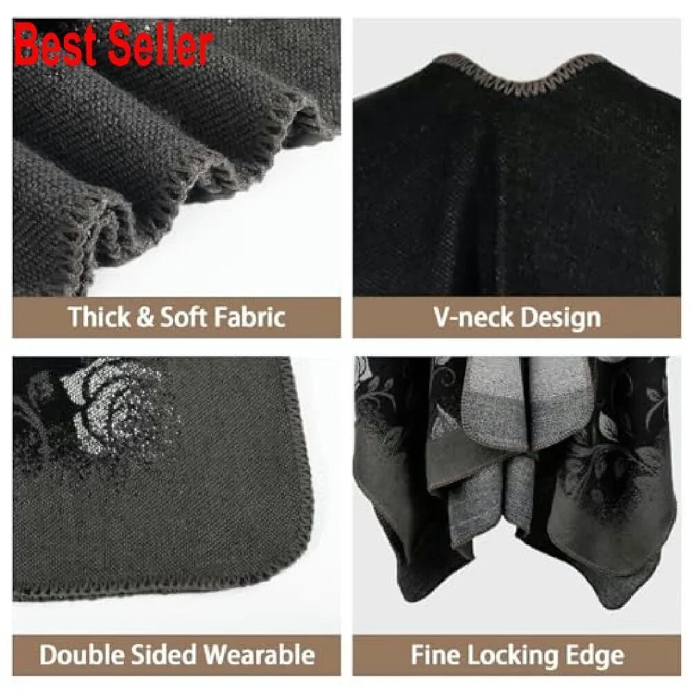 Oversized Pashmina Shawl Soft Winter Warm Blanket Scarf Elegant Retro